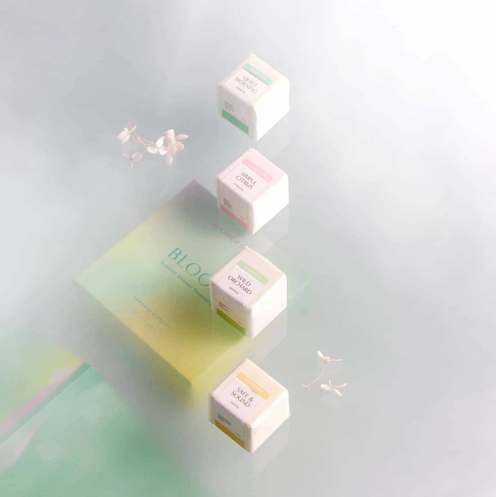 Quiet Morning, Simple Citrus, Wild Orchard, and Safe & Sound Shower Steamers in Australia